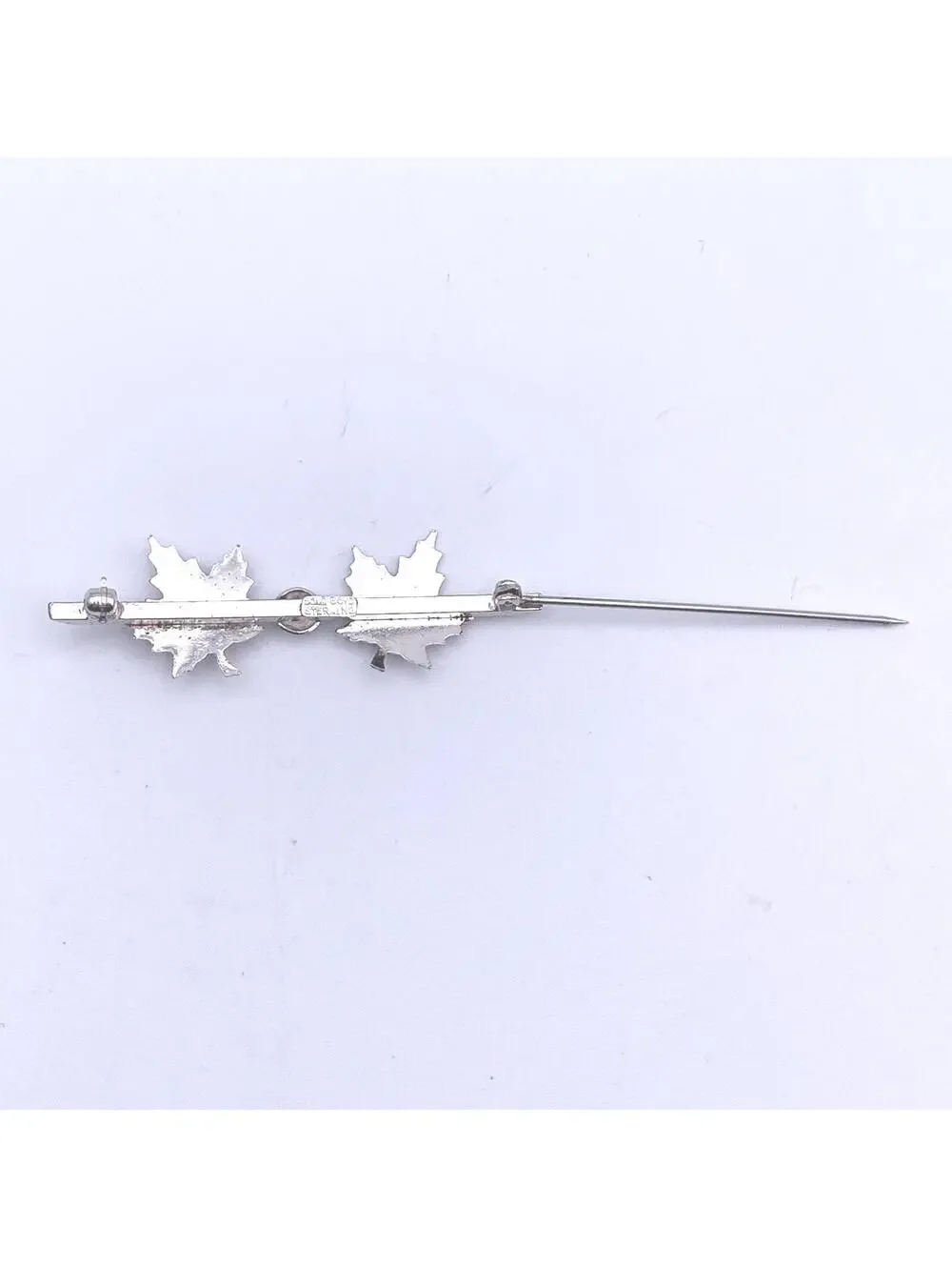 Vintage BOND BOYD Sterling Silver Maple Leaf Brooch, Bar Brooch.